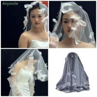 Anys Lông Vũ Tinh Tế Veil Đính Hôn Người Phụ Nữ Mũ Ren Để Đăng Ký Kết Hôn