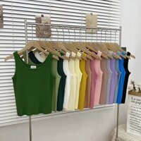 Áo 2 dây ba lỗ len tăm nữ Bản to Áo ba lỗ thun tăm hai dây nữ croptop Hàn Quốc Thời trang