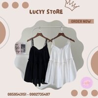 Áo 2 dây baby doll dây cột vai tự điều chỉnh siêu xinh dành cho nữ