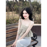 Áo 2 Dây Baby Tee Shirt Dáng Xòe Babydoll