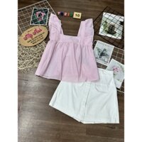 Áo 2 Dây Babydoll Sọc Thắt Nơ Phía Sau Lưng (139-TC21310)