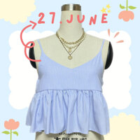 Áo 2 dây babydoll sọc xanh