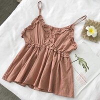 Áo 2 dây bèo nhún hàng nhập quảng châu