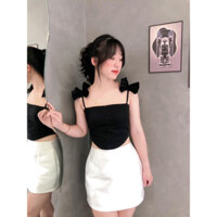 Áo 2 dây bèo nhún lai cong FIONA Top