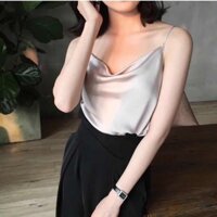 Áo 2 dây bóng màu bạc - ysT2112#