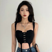 Áo 2 dây cúp ngực khuy kiểu