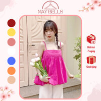 Áo 2 Dây Dáng Bí Baby Doll Dễ Thương, Áo Kiểu Kate Mềm 2 Lớp Dáng Bí Đi Chơi May Bells Fashion