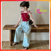 Áo 2 dây mùa hè cho bé gái áo 2 dây đỏ buộc nơ vai cherry thoải mái cho bé gái phong cách Hàn quốc chất đẹp nhiều mẫu