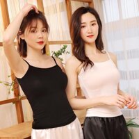 Áo 2 Dây Nữ Cao Cấp Vải Cotton Không Đệm Croptop Sợi Bún Dáng Ôm Thoáng Mát Áo Co Dãn Tốt - Ngắn đen chữ Y