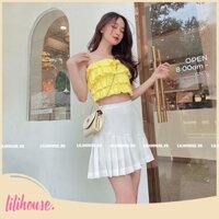 Áo 2 dây nữ - Croptop Bèo Tầng - Vải Cotton - 4 màu lựa chọn | Áo 2 dây bèo nhún - thiết kế dạo phố sang trọng