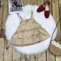 Áo 2 dây phi lụa bèo tầng xinh xắn