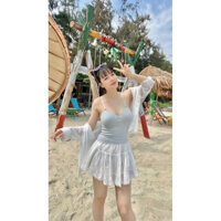 Áo 2 dây tăm chun lưng sau phối viền ren-LADY.Clothing