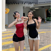 Áo 2 dây vạt bầu mút 3 màu