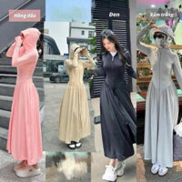 Áo [ 2 lớp ]Áo váy chống nắng dài toàn thân dành cho nữ  vải hàn lạnh