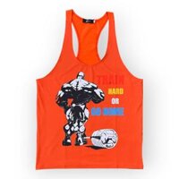 Áo 3 lỗ nam tập gym DO GYM SHOP form body đẹp, thun lạnh 4 chiều thoáng mát - Màu cam - XL 75 - 85kg dưới 1m85