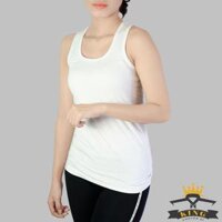 Áo 3 lỗ nữ KING Áo ba lỗ nữ vải dày cao cấp U01 - Trắng - L  50-55kg  >1m65