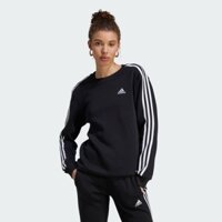 Áo Adidas Nữ Chính hãng - Essentials 3-Stripes Fleece Sweatshirt - Đen | JapanSport HZ5744