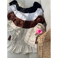 Áo Alice Chất Linen Nhún Eo