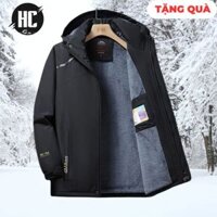 Áo ấm nam lót lông cao cấp , áo khoác lông cừu mùa đông phủ lớp nano siêu chống nước cản gió