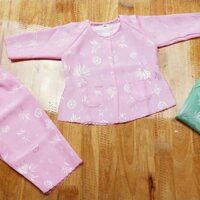 Áo bà ba cho bé gái, gấm lá tre, Shop Thỏ family