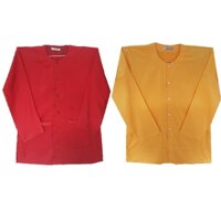 ÁO BÀ BA NAM LẼ MÀU VÀNG VÀ ĐỎ ĐÔ CHẤT LỤA LATIN