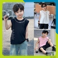 Áo ba lỗ bé trai DINOKING Áo sát nách cho bé trai mùa hè chất cotton mềm mịn thoáng mát Áo thun phong cách Hàn Quốc AT55