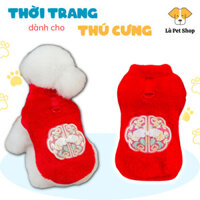 Áo Ba Lỗ Chó Mèo Thú Cưng Vải Nỉ Lông Họa Tiết Ngày Tết Từ 1-10Kg