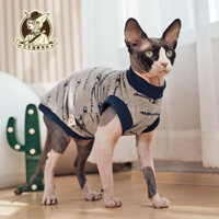 Áo Ba Lỗ Cotton Cho Mèo Sphynx Devon Chất Liệu Mỏng Thấm Hút Mồ Hôi Thời Trang Thú Cưng Không Lông Mặc Nhà Thoải Má