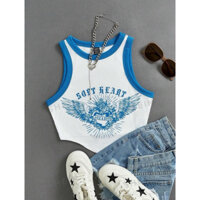 Áo ba lỗ crop top bất đối xứng