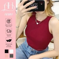 Áo ba lỗ croptop ANHY FASHION ba lỗ cổ tròn  ôm body chất thun trơn cotton co giãn 4 chiều kiểu dáng basic hàng VNXK