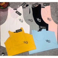 ÁO BA LO DÂY GYM NAM VQ THUN COTON THẤM MỒ HÔI CO GIẢN TỐT