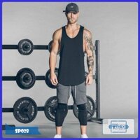 Áo ba lỗ gym nam ASRV chất cotton SP028, Áo tanktop tập gym nam GYMTREX *