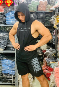 Áo ba lỗ Gym nam có nón Viking