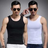 áo ba lỗ lưới áo tank top Áo ba lỗ lụa băng 2 chiếc áo lót nam màu trắng không tay thể thao mặc trong mùa hè