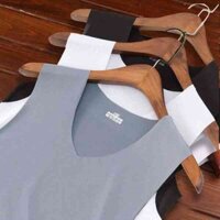 áo ba lỗ lưới áo thể thao nam Áo ba lỗ liền thân áo phông không tay cổ chữ V cổ rộng mùa hè cotton lụa lạnh cho nam ôm sát thể thao không tay