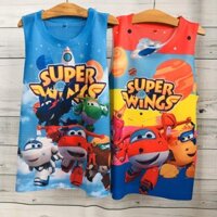 Áo ba lỗ lưới bé trai hình đội bay siêu đẳng- Super Wings