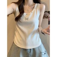 Áo Ba Lỗ Màu Trơn Áo khí chất ngọt ngào vừa vặn ngoại cỡ mới phong cách Hàn Quốc cho nữ