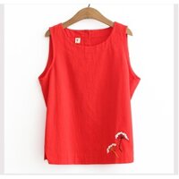 Áo ba lỗ nữ chất đũi cổ tròn có size đến 77kg ( Mã H1)