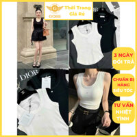 Áo Ba Lỗ Nữ Không Tay Croptop Phối Trơn Basic Cá Tính Freesize GOSS GA658 Áo Thun Nữ Dáng Ngắn Ôm Body Tôn Dáng Đi Chơi