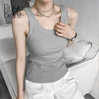 Áo ba lỗ nữ thun gân dáng basic CT528 - ghi - XL