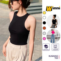 Áo ba lỗ nữ trơn tập gym thể thao mát chất cotton tăm gân cá tính năng động thấm hút tốt WINNI 284