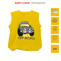 Áo ba lỗ ô tô cho bé trai, Áo sát nách BABY I LOVE chất liệu cotton co giãn, mềm mịn, thoáng mát cho bé từ 10-32kg