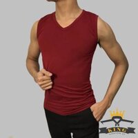 Áo ba lỗ sát nách nam KING khoác 3 lỗ tanktop co giãn tốt đẹp  - Đỏ đô,M 47 - 52kg 1m70