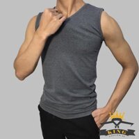 Áo ba lỗ sát nách nam KING khoác 3 lỗ tanktop co giãn tốt đẹp  - Xám,XL 58 - 65kg 1m70