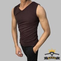 Áo ba lỗ sát nách nam KING khoác 3 lỗ tanktop co giãn tốt đẹp  - Nâu,3XL 72 - 80kg1m70