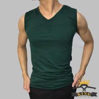 Áo ba lỗ sát nách nam KING khoác 3 lỗ tanktop co giãn tốt đẹp  - Xanh rêu,XL 58 - 65kg 1m70