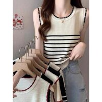 Áo ba lỗ sát nách thun tăm co giãn 4 chiều kẻ sọc ngang bo gấu mềm mịn thoáng mát