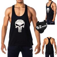 Áo ba lỗ tập gym nam stringer nam SA475 - Đen,L
