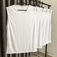 Áo Ba Lỗ Thể Thao Thun Lạnh Thấm Hút Thoáng Mát Áo Sát Nách Cho Nam và Nữ - Trắng - L