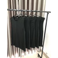 Áo Ba Lỗ Thể Thao Thun Lạnh Thấm Hút Thoáng Mát Áo Sát Nách Cho Nam và Nữ - Đen - S